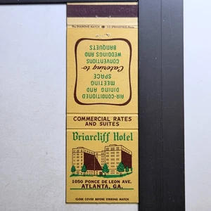 Briarcliff Hotel Atlanta GA Vintage Advertising Matchbook - Picture 1 of 3