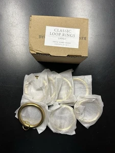 Ferramenta Restauro RH Classic Drappeggio Anelli Set di 7 Ottone Anticato Misura Grande - Foto 1 di 4