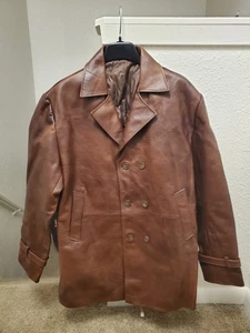 Zweireiher Lederjacke im Vintage Style leicht gebraucht Top Zustand - Bild 1 von 10