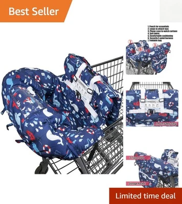 Funda extra grande para carrito de compras para bebé - Protector de silla alta 2 en 1 con bolsas Foto 1 de 4