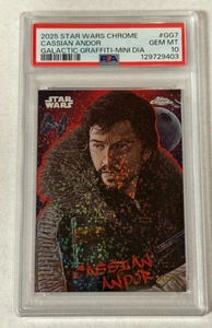 Cassian Andor Galactic Graffiti /50 PSA 10 GEM 2025 Star Wars Chrome #GG7 POP 1 - Picture 1 of 2