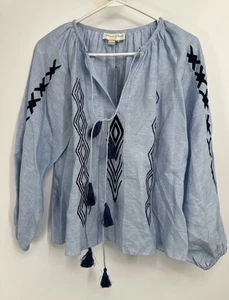 Camicetta tunica SACHIN & BABI blu lino 265€ taglia small - Foto 1 di 6