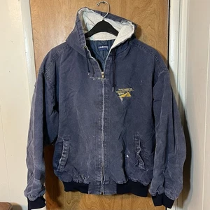 Chaqueta de Trabajo Vintage Holloway Azul Pato Lona Aplastada Desteñida Desteñida Para Hombre XL - Imagen 1 de 11