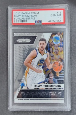 2017-18 Panini Prizm Klay Thompson Fundamentals #15 Warriors PSA 10 - Image 1 of 2