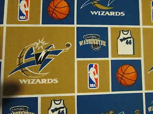 WIZARDS WASHINGTON NBA LICENSED COTTON FABRIC FQ OOP - Picture 1 of 3