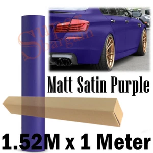 1.52M x 1 Meter Matte Matt Satin Purple Car Vinyl Wrap Vinyl Stickers Decals - Picture 1 of 6