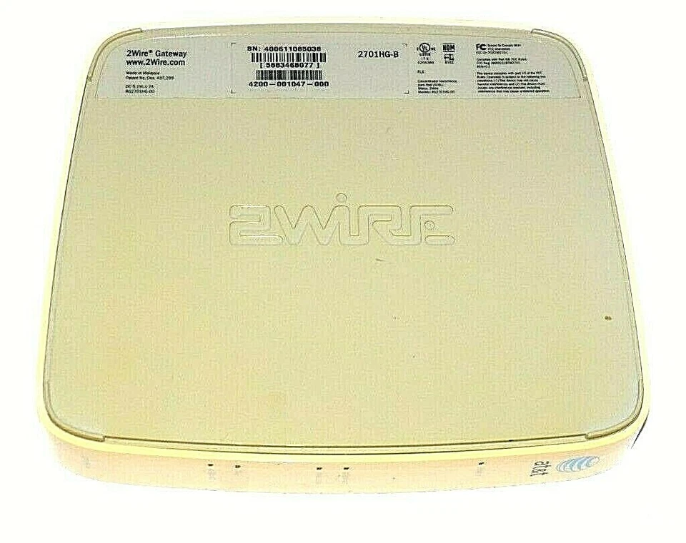 AT&T 2Wire 2701HG-B Wireless 4-Port 10/100 Gateway DSL Router Modem - Image 1 of 4