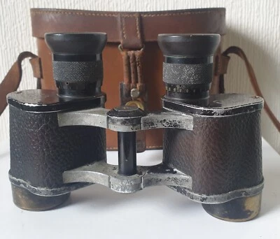 Carl Zeiss Jena Binoculars Telex 6x24 Original Case 1920's Serial # 1241666 Rare - Image 1 of 4