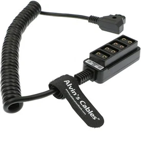 DTap Splitter Male to 4 Dtap Female Coiled Cable for ARRI RED Cameras Tilta Fast - Picture 1 of 10