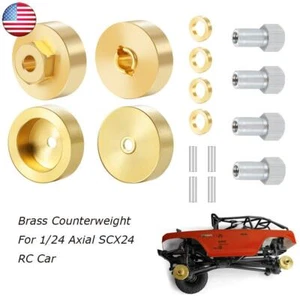 For Axial SCX24 1:24 RC Car Brass Axle Wheel Hub Counterweights Adapter Set US - Picture 1 of 13