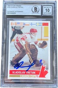 Tarjeta CCCP VLADISLAV TRETIAK FIRMADA 1992 TENDENCIAS FUTURAS #163 BECKETT BAS AUTO 10 - Imagen 1 de 1