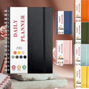Lined Spiral Journal Notebook for Women Men 80 Pages College Hardcover Notebook - Picture 1 of 19