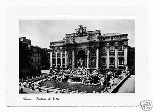 Trevi Fountain in Rome, Italy B&W RPPC Postcard - Imagen 1 de 2