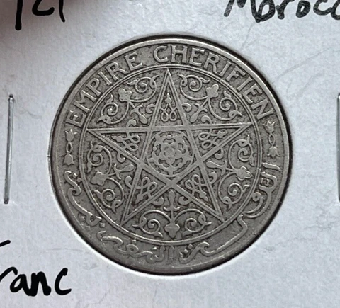 1921 Morocco 1 One Franc  bg Cover