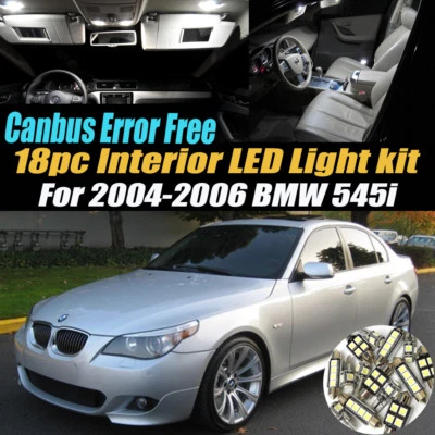 18Pc CANbus Error Free Car Interior LED White Light Kit for 2004-2006 BMW 545i  - Image 1 of 4