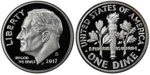 2017 S Silver Roosevelt Dime Gem Proof - Picture 1 of 1
