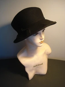 Vintage Amanda Smith Cool Black 100 % Wool Hat - Picture 1 of 6