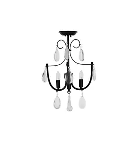 Ravenna Home Traditional Glam 3 Light Semi-Flush Mount Chandelier Bulbs Included - Picture 1 of 5