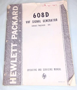 Hewlett-Packard HP 608D VHF Signal Generator Operating & Servicing Manual 1960 - Bild 1 von 4