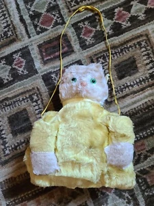 Antique Anthropomorphic Plush Cat Muff Squeaky Toy Hand Warmer Creepy Halloween - Picture 1 of 21