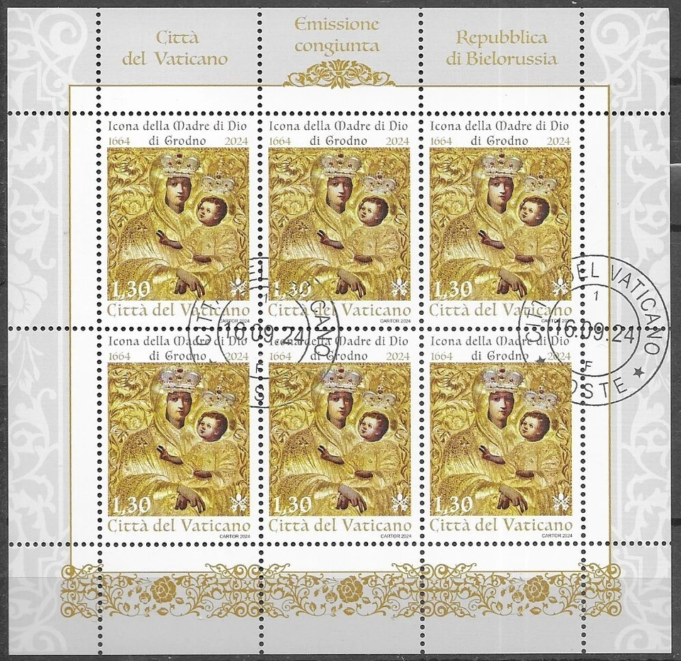 VATICAN 2024 360 years of the Icon of the Mother of God of Grodno CTO Mini Sheet - Image 1 of 1