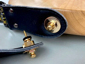 ALS Guitar Straplocks Set of 2 Full Assembly - Gold - Picture 1 of 5