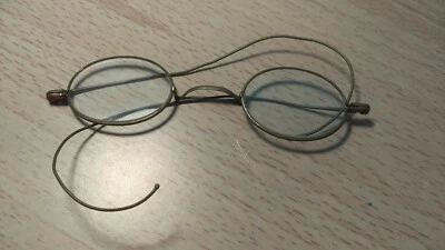 Gafas de lectura antiguas de colección con marco de alambre redondas 1890 Foto 1 de 4