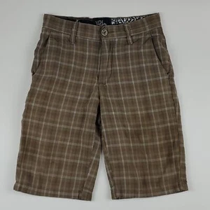 Volcom Orson Plaid Checkered Chino Cargo Board Casual Short Pocket Youth 24 - Picture 1 of 5