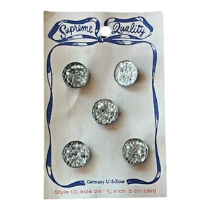 Juego de 5 Botones De Vidrio De Colección Calidad Suprema Alemania 5/8" Cardados - Imagen 1 de 5