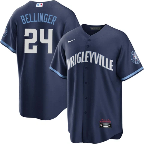 Chicago Cubs Cody Bellinger #24 Nike Men's Navy City Connect MLB Player Jersey Cover