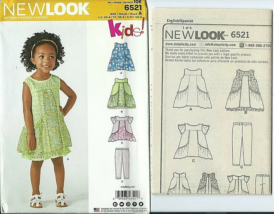 NL 6521 sewing pattern child's DRESS PANTS TOP sew DARLING sizes ½,1,2,3,4 UNCUT - Image 1 of 1