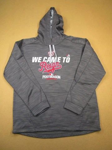 Washington Nationals Hoodie Men Large Gray Pullover 2016 Postseason Majestic Cover