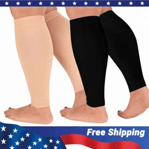 3PCS Calf Sleeve Leg Support Brace 15-20mmHg Compression Sock Men Women Running - Picture 1 of 15