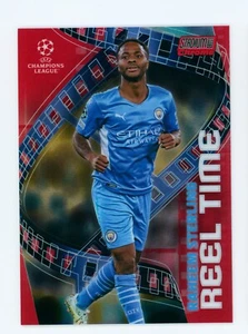 2021-22 Raheem Sterling Topps Stadium Club Cromo Reel Time Rosso Rifrattore 2/5 - Foto 1 di 3