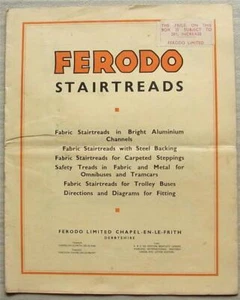 FERODO STAIRTREADS OMNIBUSES Tramcars TROLLEY BUSES Sales Brochure 1936-37 - Picture 1 of 6