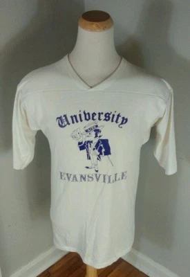 Vintage 70s University of Evansville UE Cotton Russell Jersey T Shirt Basketball - Image 1 of 4