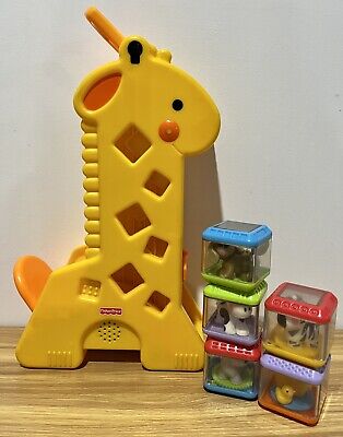 Fisher Price Tumbling Giraffe With 5 Peek A Boo Blocks Works With Sound & Handle • 50$