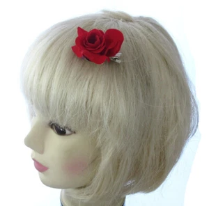 DINKY RED bridal flower hair clip and brooch back weddings - Picture 1 of 1