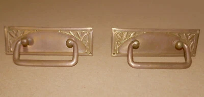 2 POIGNEES de TIROIR ART DECO en LAITON  (n°11) - Photo 1/4