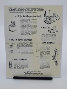 Whirley Industries Inc. Vintage Instructions For Creamer Salt & Pepper Sugar Set - Picture 1 of 7