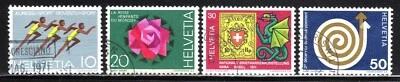 Suiza SC# 525-528 1971 - Rosa - Flor - 4 diferentes - Usado  Foto 1 de 2