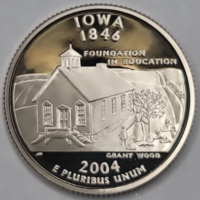 2004 S QUARTER GEM PROOF DCAM IOWA - CN-CLAD - Image 1 of 4