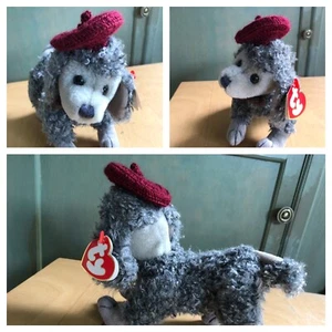 Vintage 1993 TY Cheri Ooh La La Poodle Dog Plush Beanie Baby Retired 6.5 x 5" - Picture 1 of 12