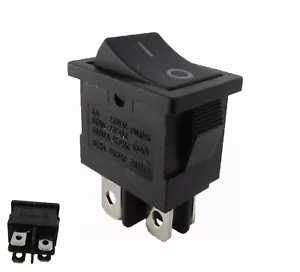 Interruptor basculante empotrado 19 x 13 mm, 2 polos, negro - Imagen 1 de 2