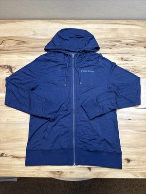 Pendleton Men’s Navy Blue Zip Up Cotton Blend Light Weight Hoodie Size Large - Image 1 of 4