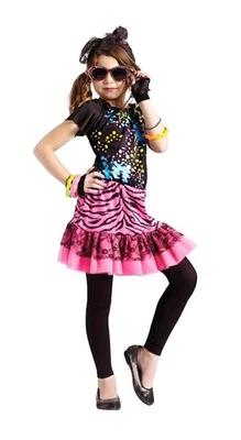 Divertido Mundo ROCKIN AÑOS 80 FIESTA POP DIVA Vestido Halloween Disfraz Niñas Grande (12-14) Foto 1 de 4