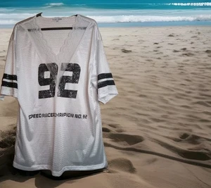 Women's SZ LG Sexy  Jersey #92 Sleep Boy Shirt Oversized Gamenight Fashion Nova - Picture 1 of 8