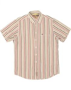 CAMEL ACTIVE Mens Short Sleeve Shirt Medium Grey Striped Cotton NC17 - Picture 1 of 3