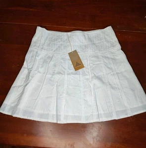 Prana Minirock weiß Kreis Größe 10 feminin weiß neu mit Etikett Rave Y2K 90er 2000er - Bild 1 von 8