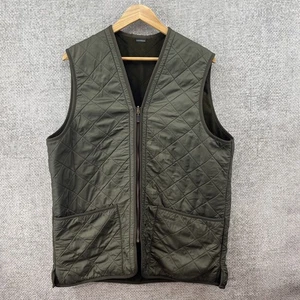 Barbour Waistcoat Polarquilt Quilted Olive Vest Gilet Zip In Liner Men’s Large - Picture 1 of 13